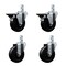 Service Caster 4'' Soft Rubber Wheel Swivel 3/4'' Square Stem Caster Set 2 Brakes, 4PK SCC-SQ20S414-SRS-PLB-34-2-S-2 - alternate 1